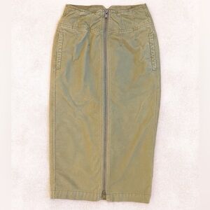 Free‎ People We The Free I Want It All Light Green Corduroy Midi Skirt SZ26